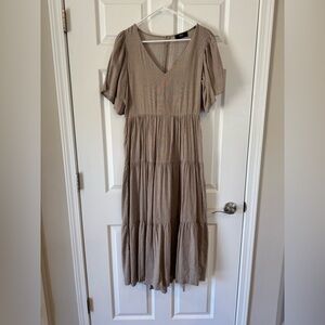 ABLE Tan Tiered Dress